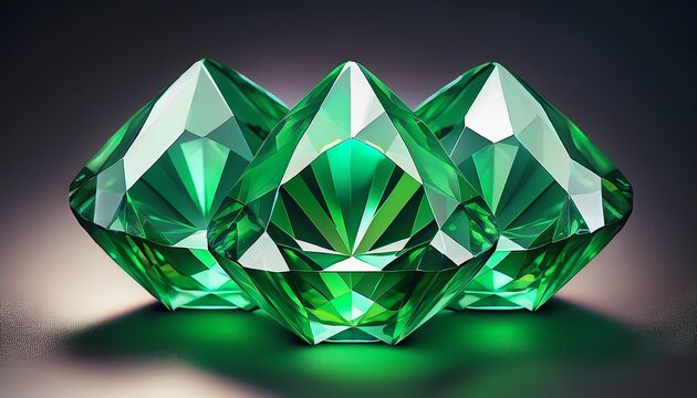 green shiny gemstones diamond geometric crystal sapphire jewel - Powered by Adobe