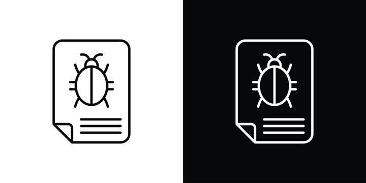 Bug report icon. thin line for web and mobile, modern minimalistic style