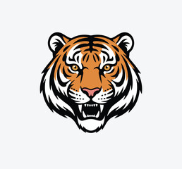 tiger head silhouette vector,