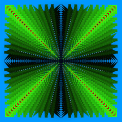 Green Spiky Radial Abstract