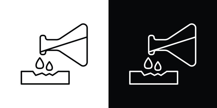 Corrosive substance icon. thin line for web and mobile, modern minimalistic style