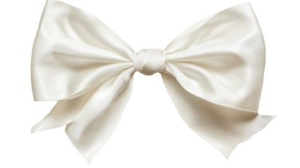 Title: Elegant White Ribbon Bow 3D Render Icon Isolated on Smooth Clean White Background for Decorative Design and Gift Presentation