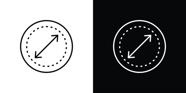 Diameter icon. thin line for web and mobile, modern minimalistic style