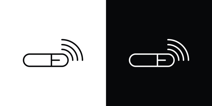 Dog microchip icon. thin line for web and mobile, modern minimalistic style