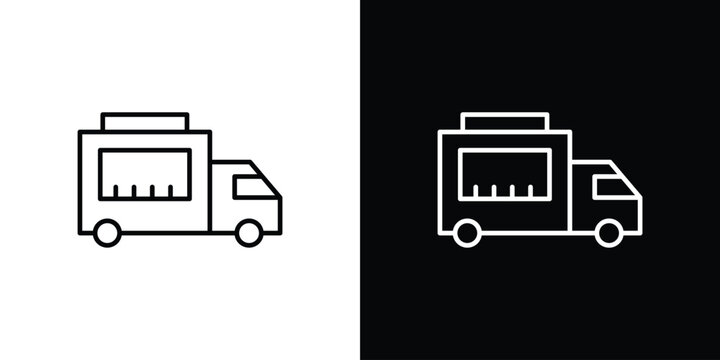 Food truck icon. thin line for web and mobile, modern minimalistic style