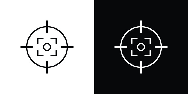 Gun target icon. thin line for web and mobile, modern minimalistic style