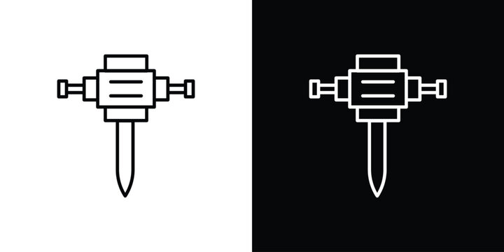 Hydraulic breaker icon. thin line for web and mobile, modern minimalistic style