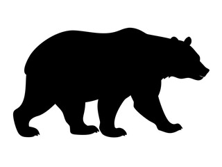 Fototapeta premium Transparent background: Bold black bear silhouette, symbolizing wilderness, strength, and nature.