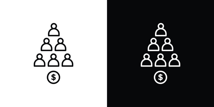 Ponzi scheme icon. thin line for web and mobile, modern minimalistic style