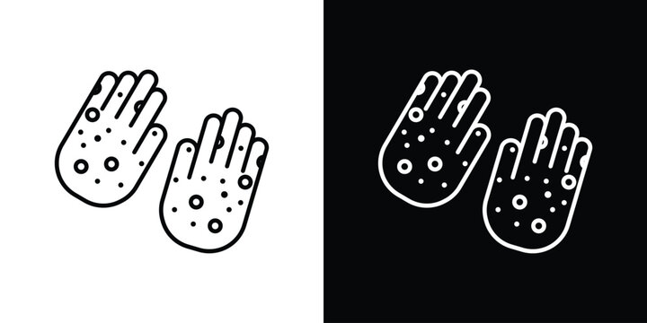 Rash hand icon. thin line for web and mobile, modern minimalistic style