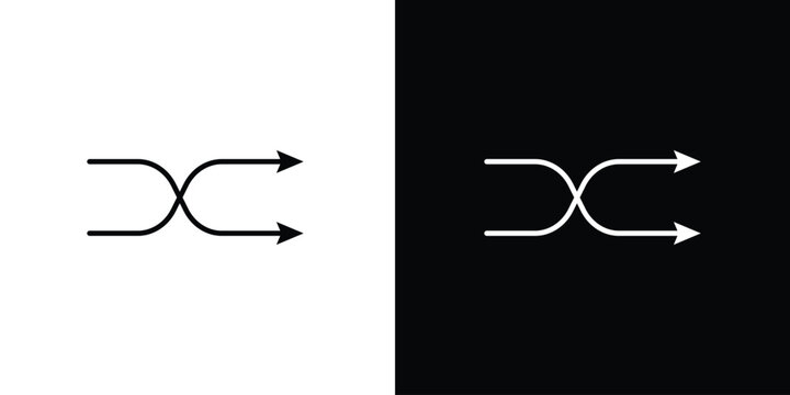 Shuffle icon. thin line for web and mobile, modern minimalistic style