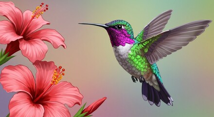 Obraz premium hummingbird feeding on flower
