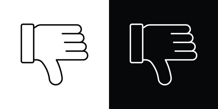 Thumb down icon. thin line for web and mobile, modern minimalistic style