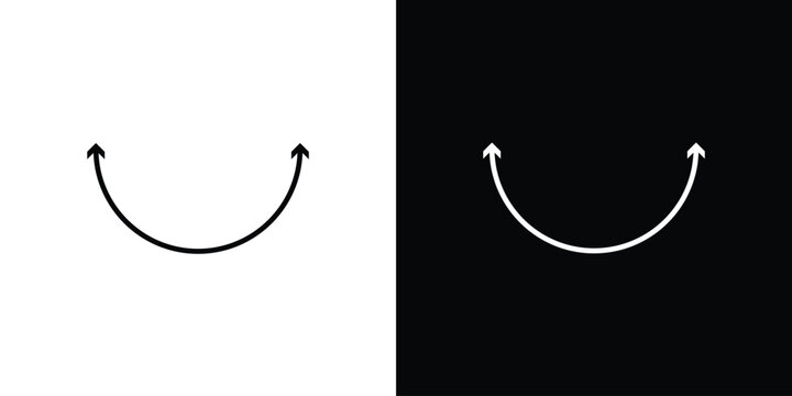 Two side icon. thin line for web and mobile, modern minimalistic style