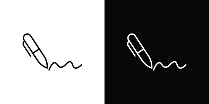 Write icon. thin line for web and mobile, modern minimalistic style