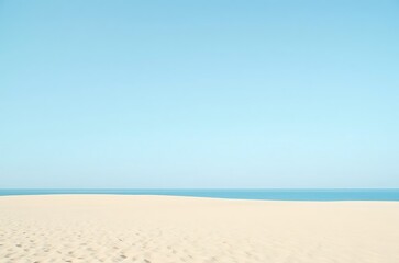 Fototapeta premium Serene Sunny Coastal Scenery Peaceful Light Blue Horizon ai generated