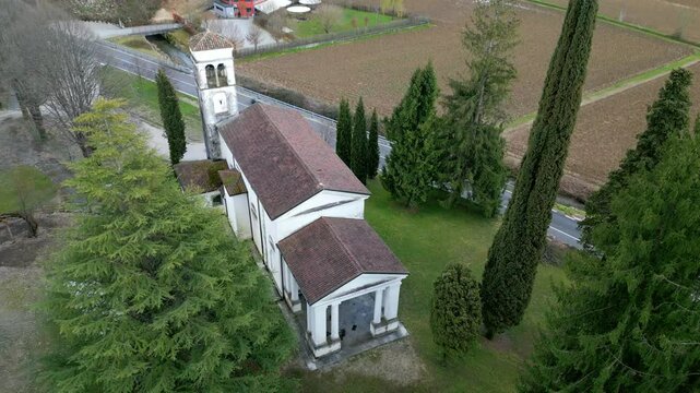 Nimis, sanctuary of Lis Campanelis from above
