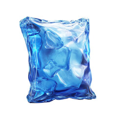 Fototapeta premium Block of Ice Cold Water Freeze Coolness Chilly Frozen Refreshment Cubes on transparent background