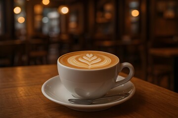 High-resolution photo with ceramic cup of coffee with saucer. Cappuccino. Americano. Flat white. Coffee latte. For editorial or commercial use. Coffee cup background. Cafe advertising. Espresso
