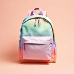 Colorful warm pastel gradient color canvas backpack