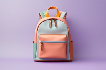 Colorful warm pastel gradient color canvas backpack