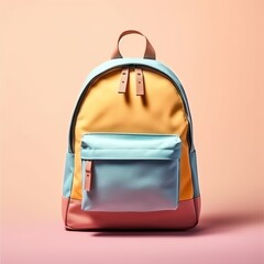 Colorful warm pastel gradient color canvas backpack