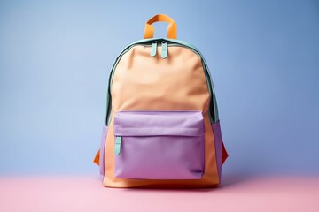 Colorful warm pastel gradient color canvas backpack