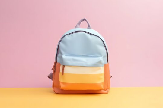 Colorful warm pastel gradient color canvas backpack