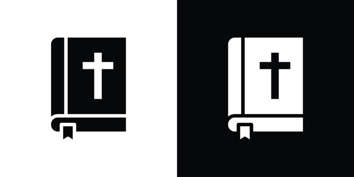 Bible icon. Vector illustration. Silhouette in black color