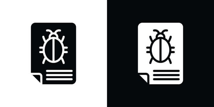 Bug report icon. Vector illustration. Silhouette in black color