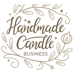 Obraz premium Elegant Handmade Candle Wordmark Logo Design