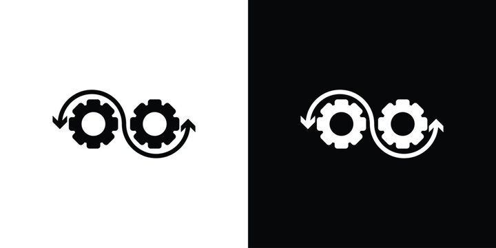Devops icon. Vector illustration. Silhouette in black color