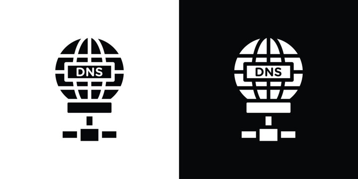 DNS icon. Vector illustration. Silhouette in black color