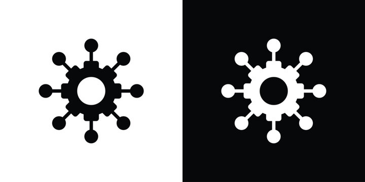 Microservices icon. Vector illustration. Silhouette in black color
