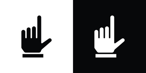 Fototapeta premium Pointing hand icon. Vector illustration. Silhouette in black color