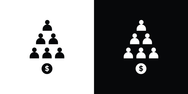 Ponzi scheme icon. Vector illustration. Silhouette in black color