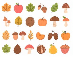Autumn fruits and vegetables