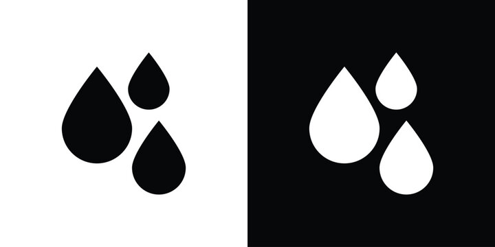 Tear drop icon. Vector illustration. Silhouette in black color
