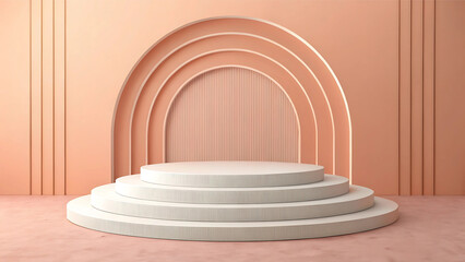 Obraz premium red corridor with columns