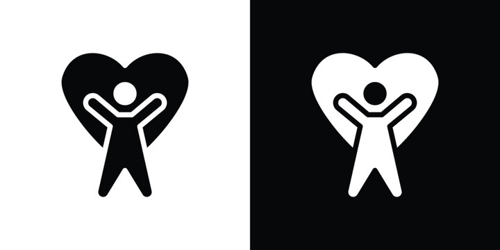 Wellness icon. Vector illustration. Silhouette in black color