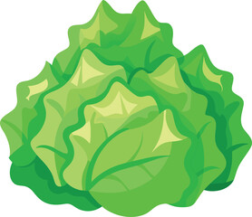 Fototapeta premium Seafood Platter Design Graphics Fresh Green Lettuce, Healthy Vegetable, Organic Food Illustration, Vector Graphic Design, Crisp and Juicy, Vibrant...