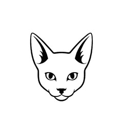 Fototapeta premium A minimalist black and white illustration of a cat's face.