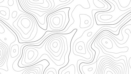 Topography inspired antique map design showing natural terrain features through classic elevation lines, geographic grid overlay, and weathered textures ideal for geography, exploration, or trail guid