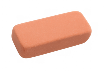 Pink eraser resting on transparent surface, highlighting precision and error correction in writing or drawing tasks
