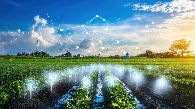 Smart farm with irrigation