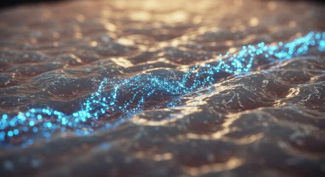 Light signals traveling on abstract surface