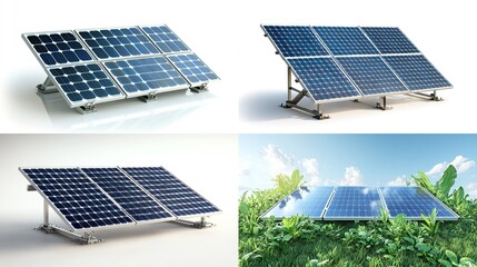 Composite image showcases multiple solar panel arrangements, highlighting their diverse placement and environments