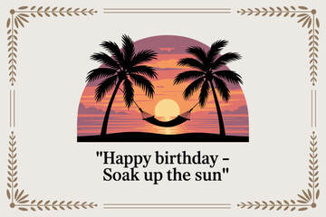 Obraz premium Tropical Beach Silhouette Art