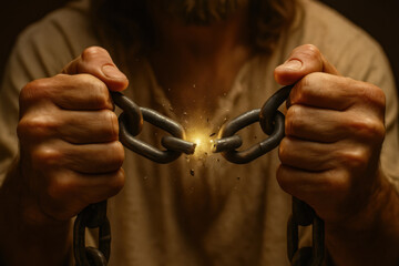 Powerful Image of Jesus Shattering Chains