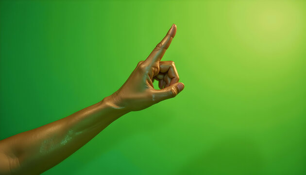 Hand Pointing Upward on Green Screen - Perfect for Compositing and Visual Effects - Powered by Adobe